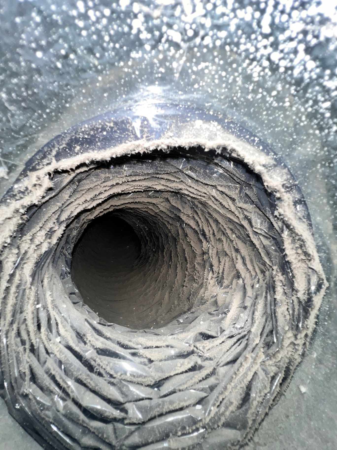 Air duct before cleaning
